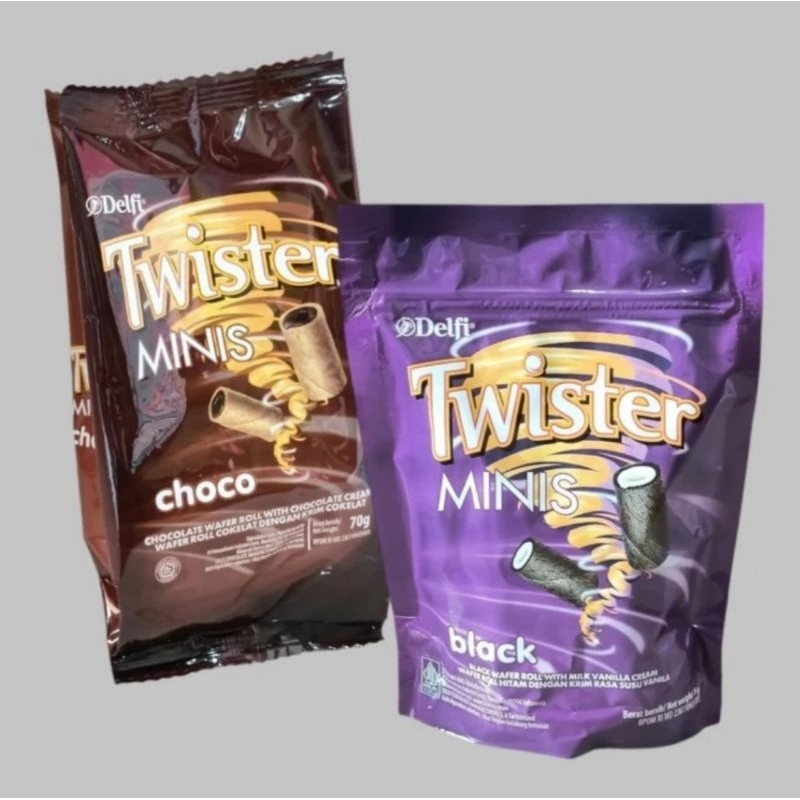 

Delfi Twister Pouch Wafer Rasa Cokelat atau Vanila 70 gr