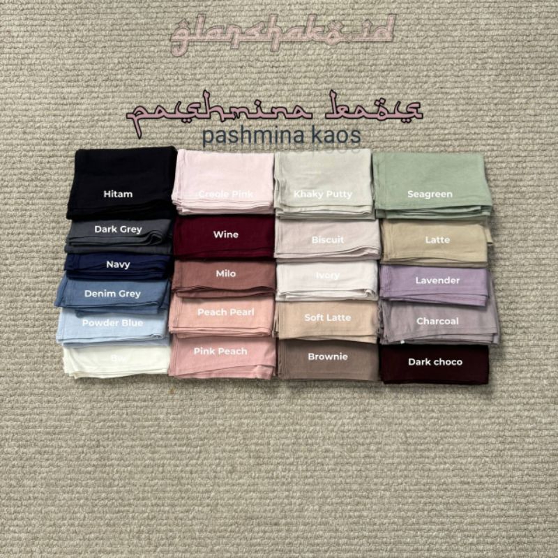 *glanshako.id* pashmina kaos//pashmina rayon ukuran 160×55cm