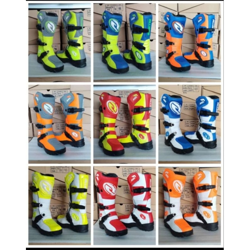 SEPATU ANAK TRAIL MOTOCROSS BOOTS SAFETY KIDS ANRS ORIGINAL