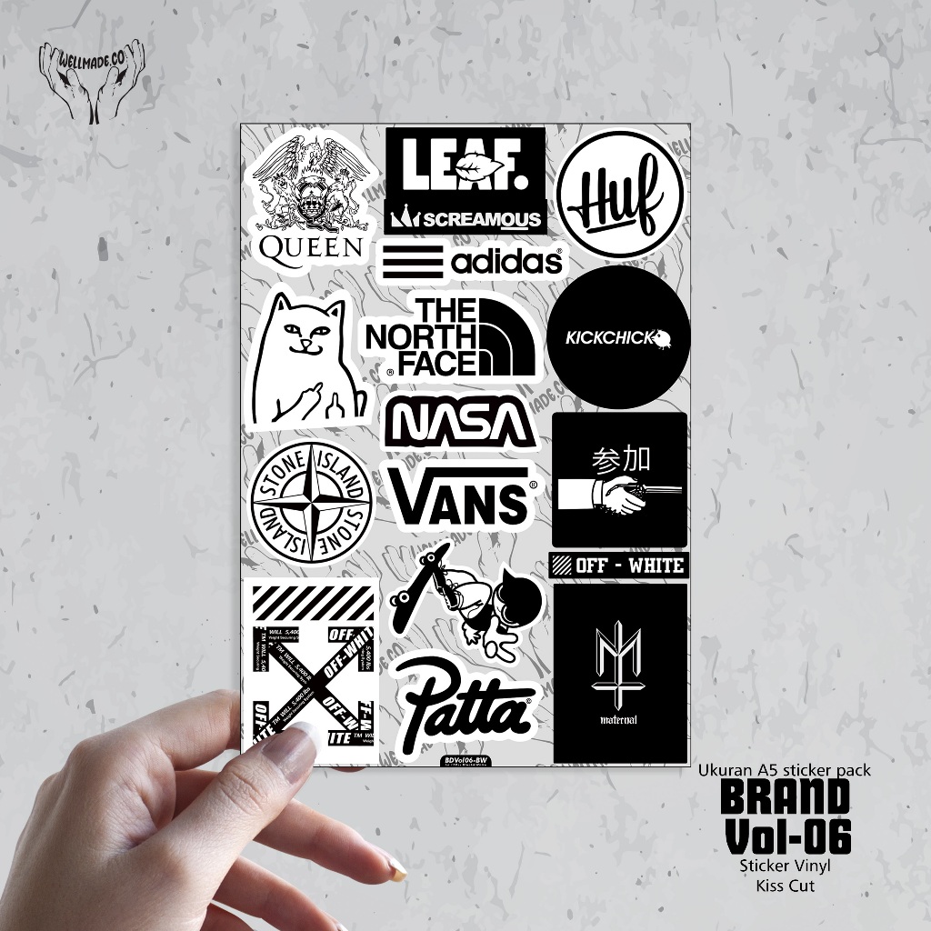 

Sticker Pack BRAND Tumblr Helm Laptop Lokal VOL6 BLACK & WHITE
