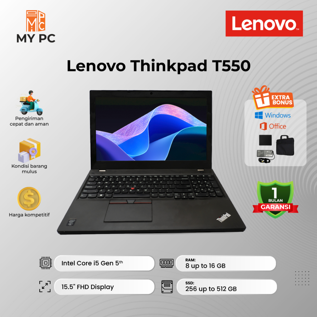 Laptop Lenovo Thinkpad T550 - Core i5 GEN5 - 15"