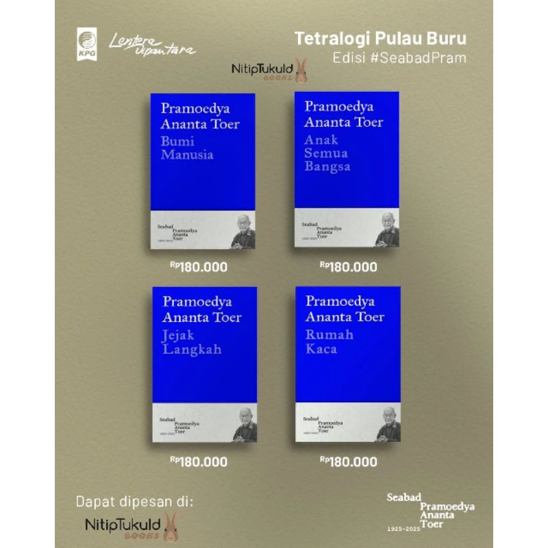 Buku Tetralogi Pulau Buru Edisi #SeabadPram (Bumi Manusia, Anak Semua Bangsa, Jejak Langkah & Rumah 