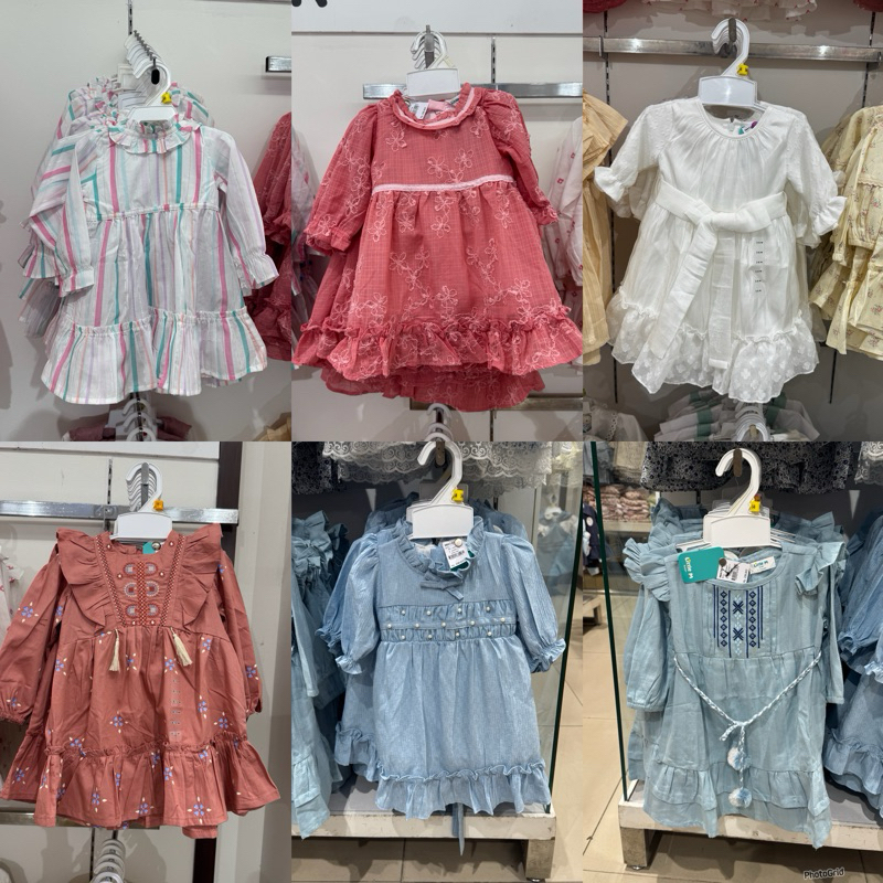 PIPINIIKO - Dress Anak Lengan Panjang Perempuan (0-36 Bulan)