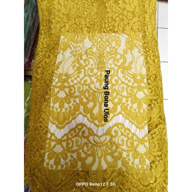 BAHAN KEBAYA BRUKAT SAINT LAURENT WARNA GOLD.
