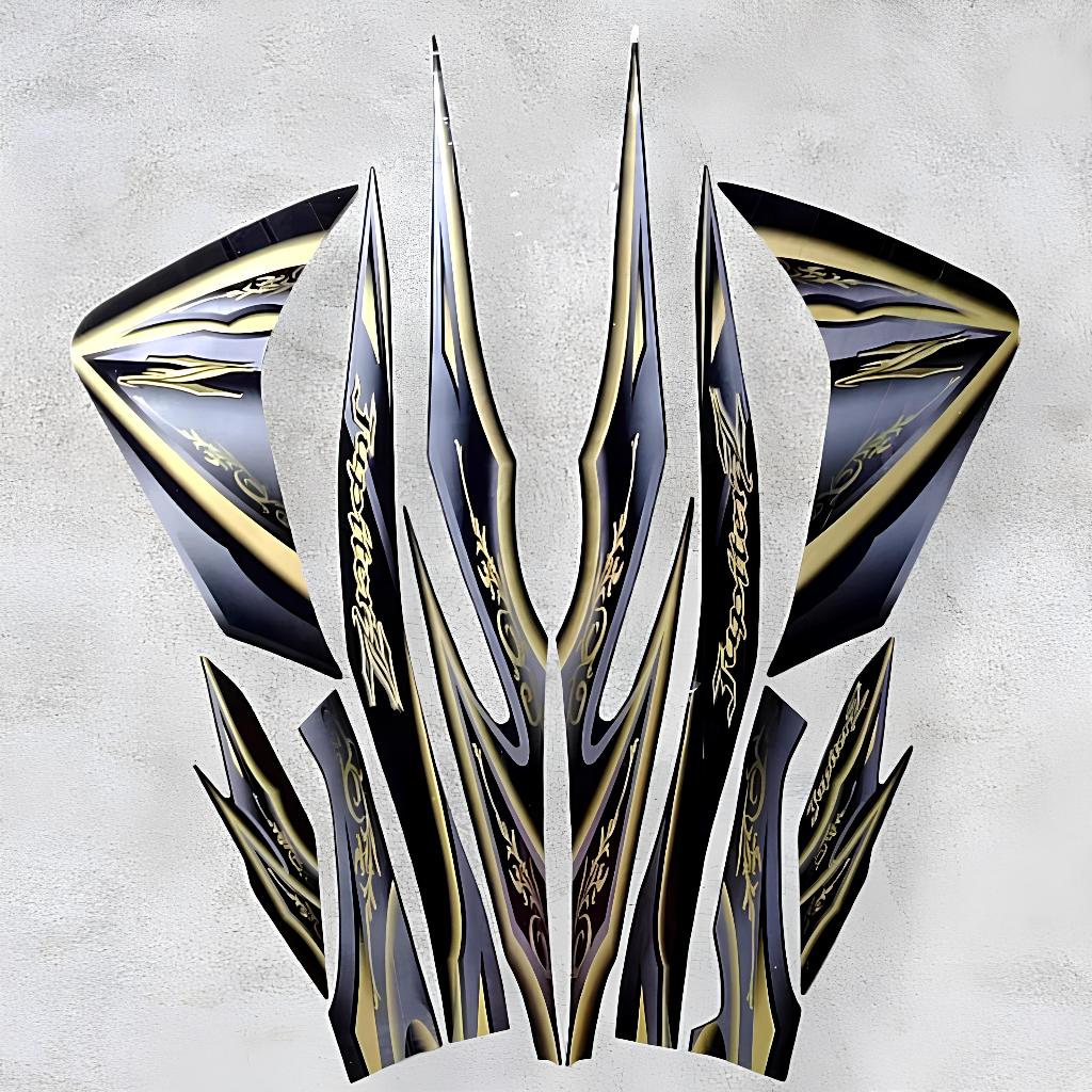 stiker striping yamaha jupiter z new robot 2010 gold hitam lis body standar berkualitas original