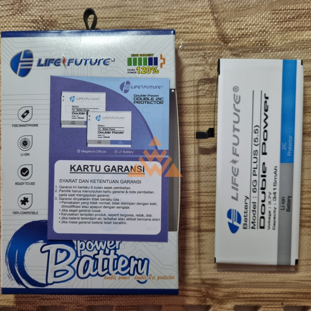 Baterai LF Double Power ~ Iphone 6 Plus/6+ Batre Batrai