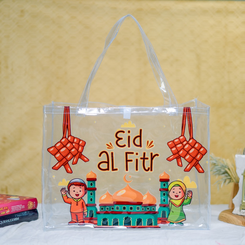 Tas Lebaran Mika Transparan Muat Sembako, Tas Ready Stock Parcel Lebaran Idul Fitri Ukuran Jumbo