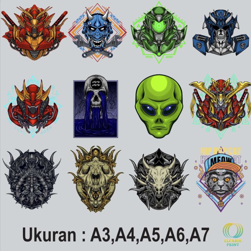 

Dtf Stiker Sablon Setrika Gambar Mecha Samurai 2 Ukuran A3 A4 A5 A6 A7 Tinggal Tempel Atau Press