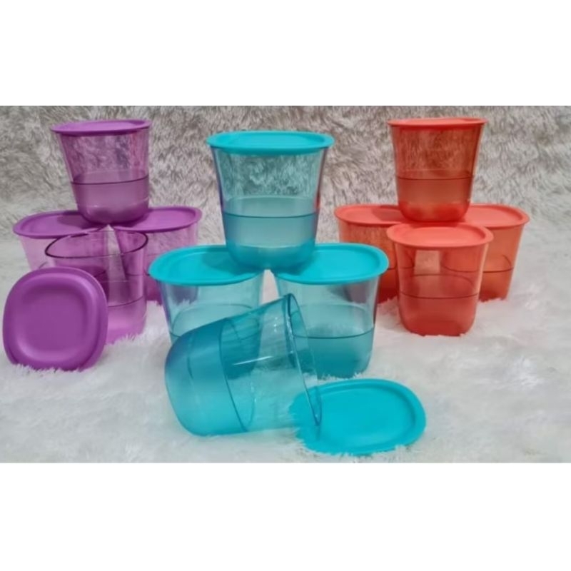 Crystaline Low Glass (4pcs)/Gelas Tupperware/Tupperware Malaysia/bekal Tupperware/tupperware pontian