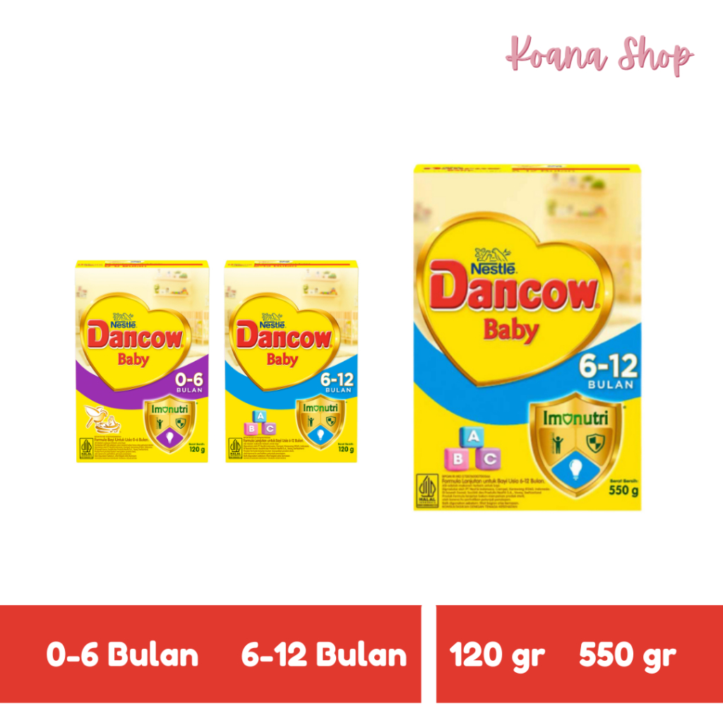 Dancow Baby Susu Formula Bayi 0-6 Bulan/6-12 Bulan 120 gr/550 gr