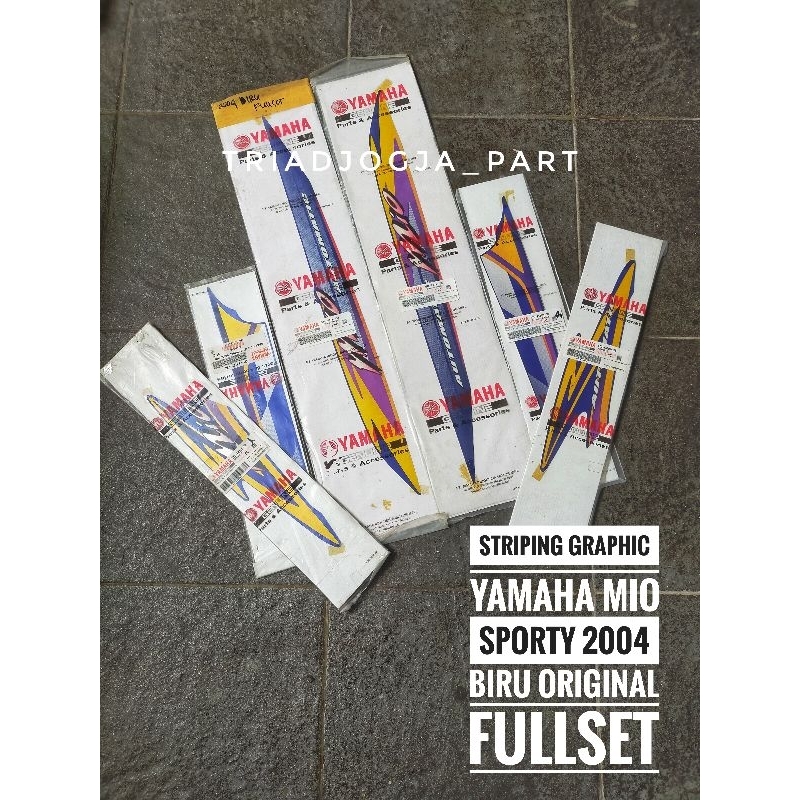 striping sticker decal graphic mio sporty 2004 biru original fullset