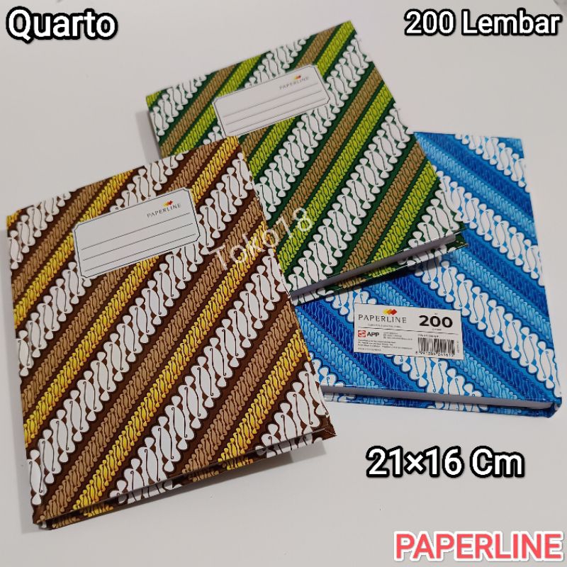 

1 Pcs Buku Hard Cover Quarto 200 Lembar PAPERLINE Forte