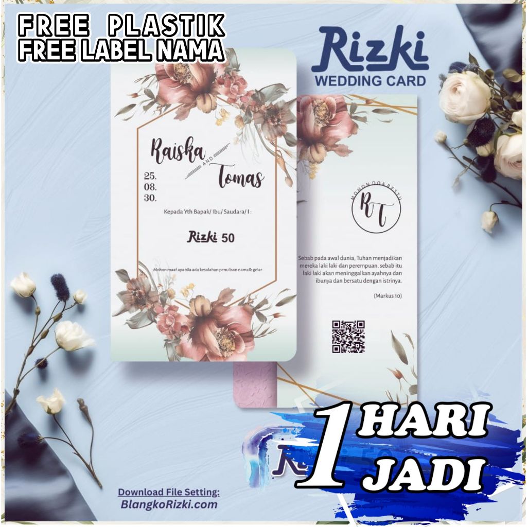 Cetak Undangan Pernikahan Rustik Elegan Unik Desain Terbaru Rizki 50 Express Sehari Jadi