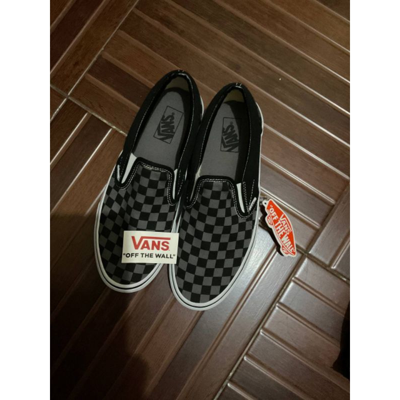 Vans Sepatu Hitam Kombinasi Checkerboard Off The Wall