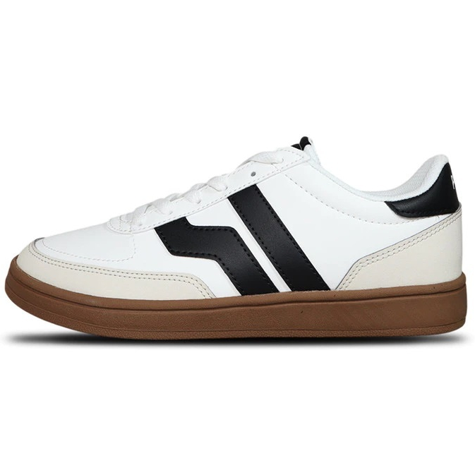 Sepatu Kasual Piero Court Derby Big Logo White/Black/Brown