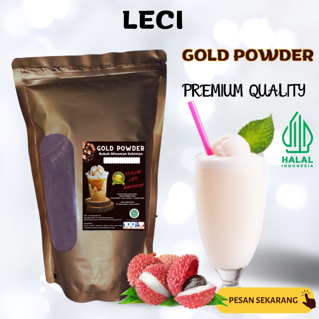 

Gold powder drink RASA LYCHEE MILK 1 Kg Bubuk minuman instan premium quality serbuk minuman LECI