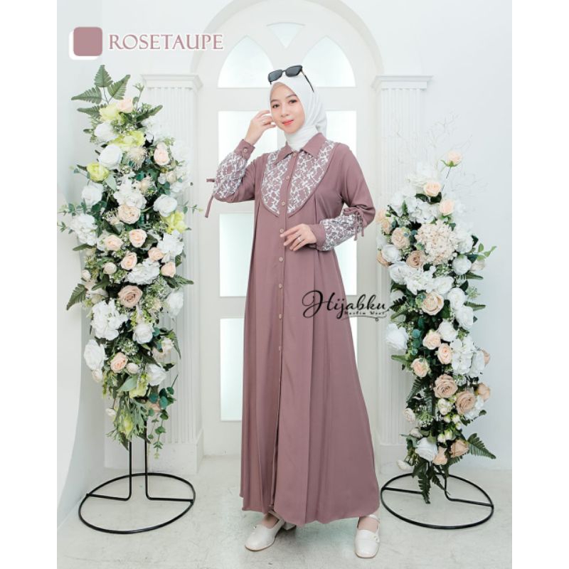 NOVITA DRESS by HIJABKU / GAMIS NOVITA / GAMIS BRUKAT TULLE / GAMIS BROKAT TILLE / GAMIS TIFFANY TWI