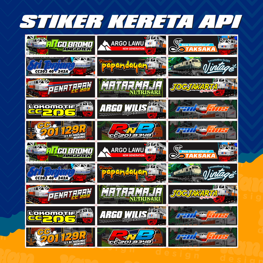 

(FREE STIKER ) CETAK PAKET STIKER KERETA API INDONESI / STIKER KAI FANS TERBARU