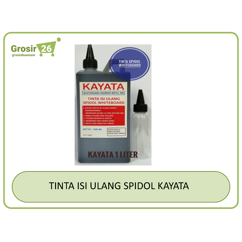 

(1 pcs) tinta / isi ulang / refill spidol whiteboard kayata 1 liter hitam | biru | merah