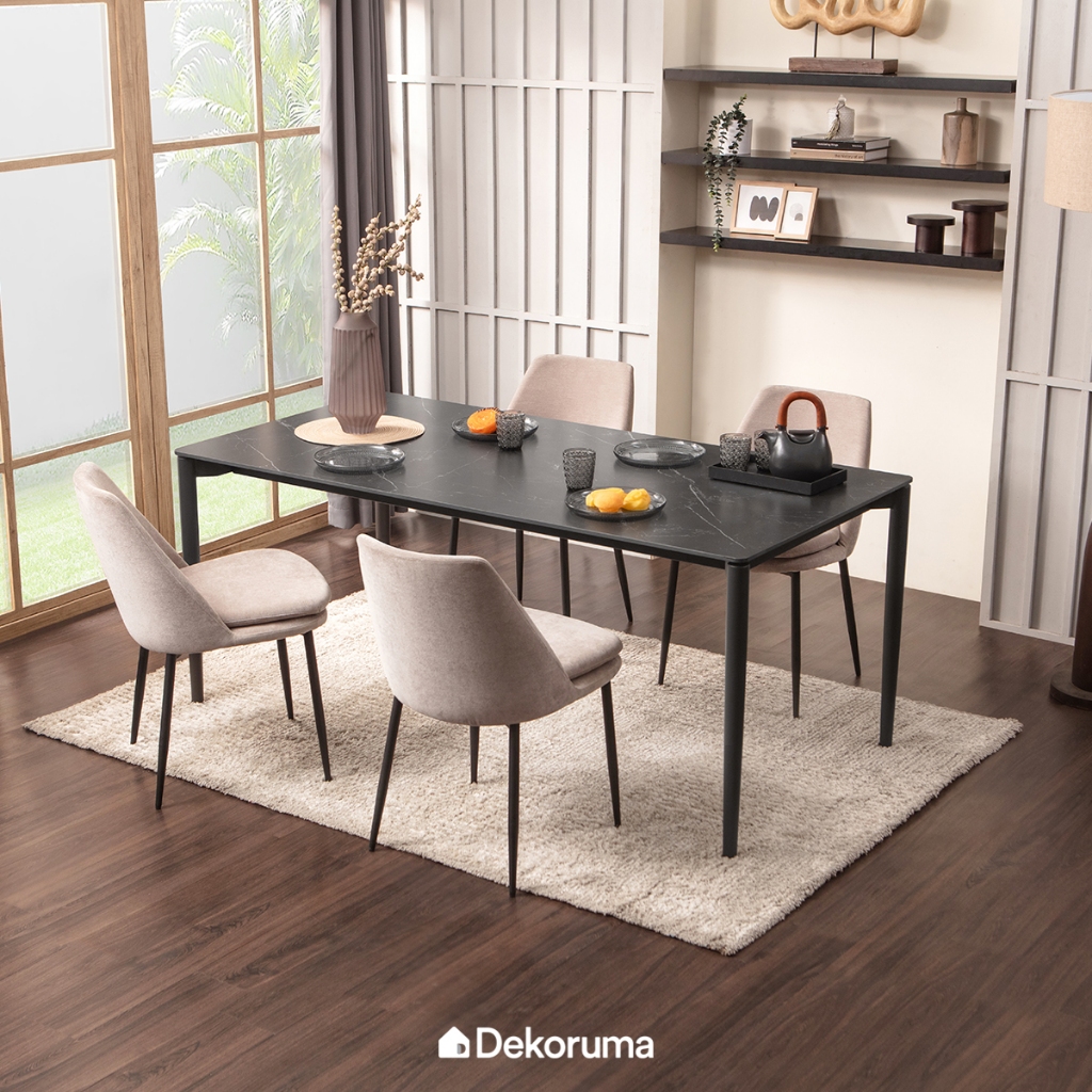 Dekoruma RINKO Meja Makan Ceramic / Meja Makan Ceramic 6 Orang / Dining Table Ceramic Uk 180x90cm