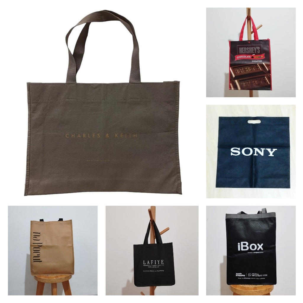 

Spunbond Shopping Bag Napocut/iBox/Charles & Keith/Hershey's Chocolate World Singapore/Sony/Lafiye