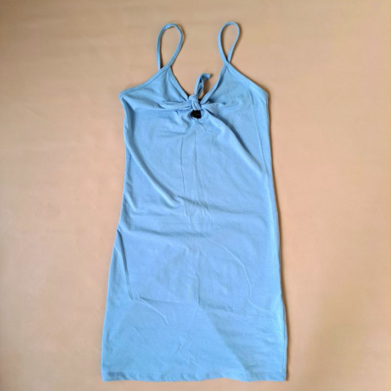 mini dress body forever 21 ori biru muda / dress spandek pantai brand