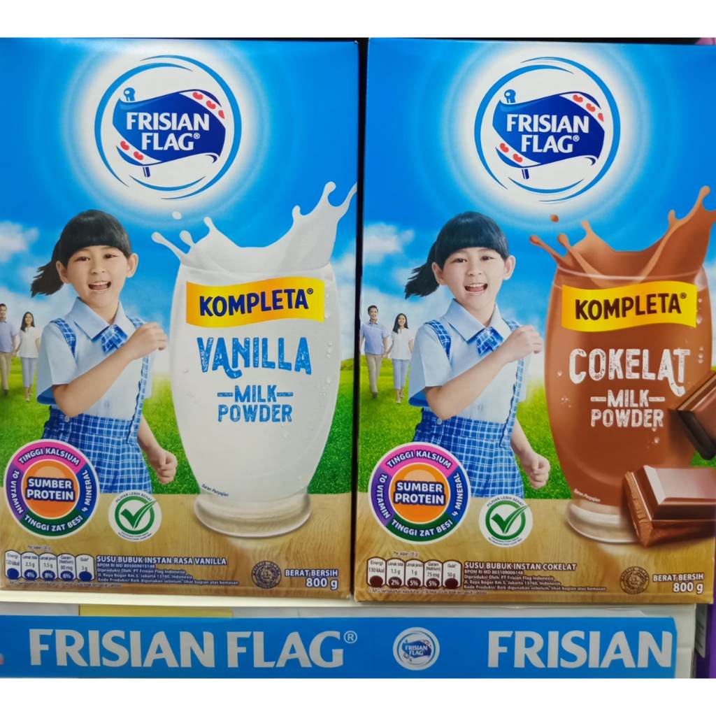 

Frisian Flag Kompleta Cokelat Vanila 800gr / Susu Bubuk Bendera Vanila & Cokelat 800 gram