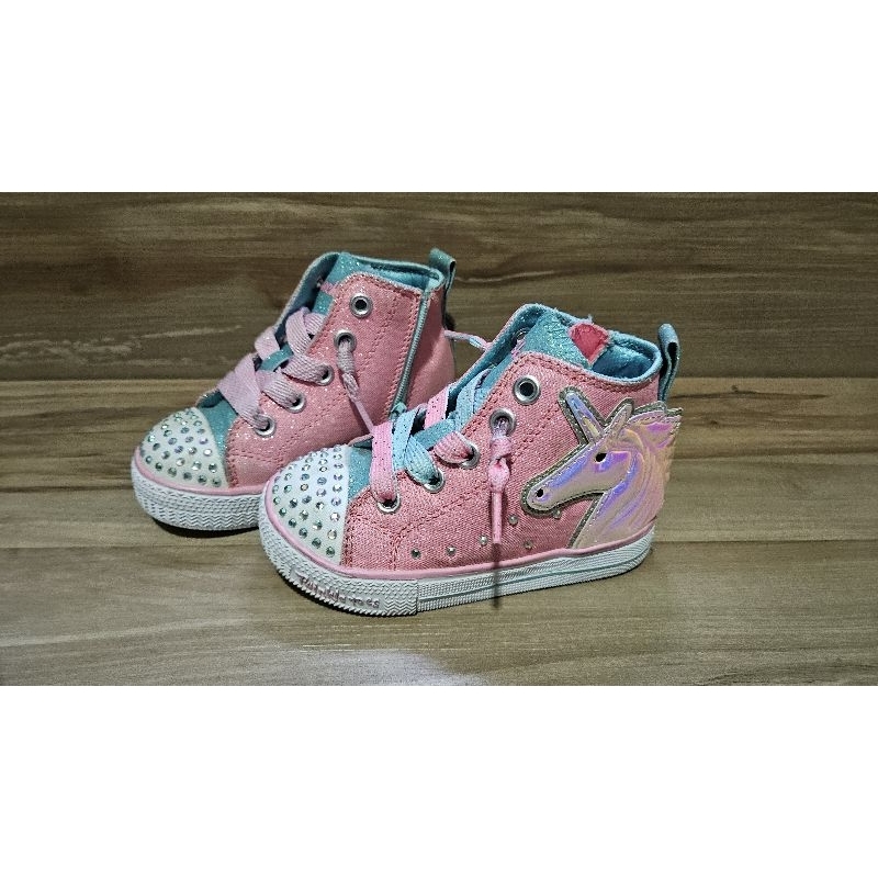 (100% Original) Prelove Sepatu Skechers Twinkle Toes Unicorn Pink-Tosca-White size 23 EUR