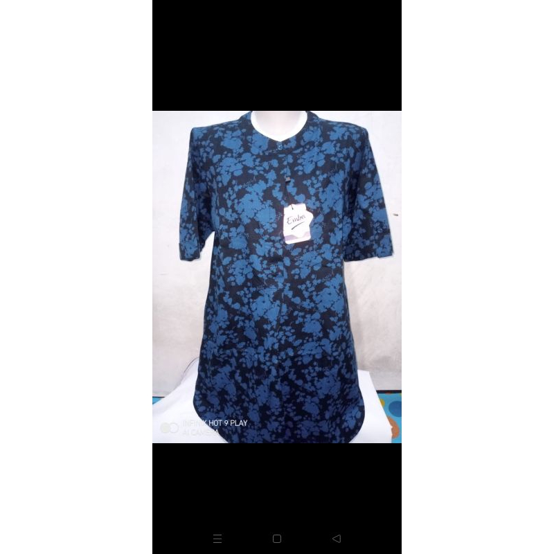 Promo Murah Baju Kemeja Blouse Wanita Mpd Emba Size S Flower Dark Blue
