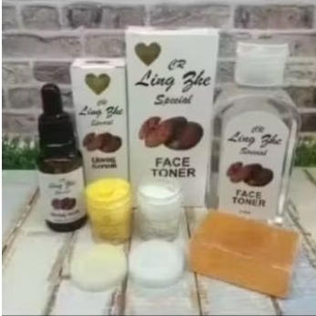 paket cream lingzhii/siang malam/sabun/serum/toner