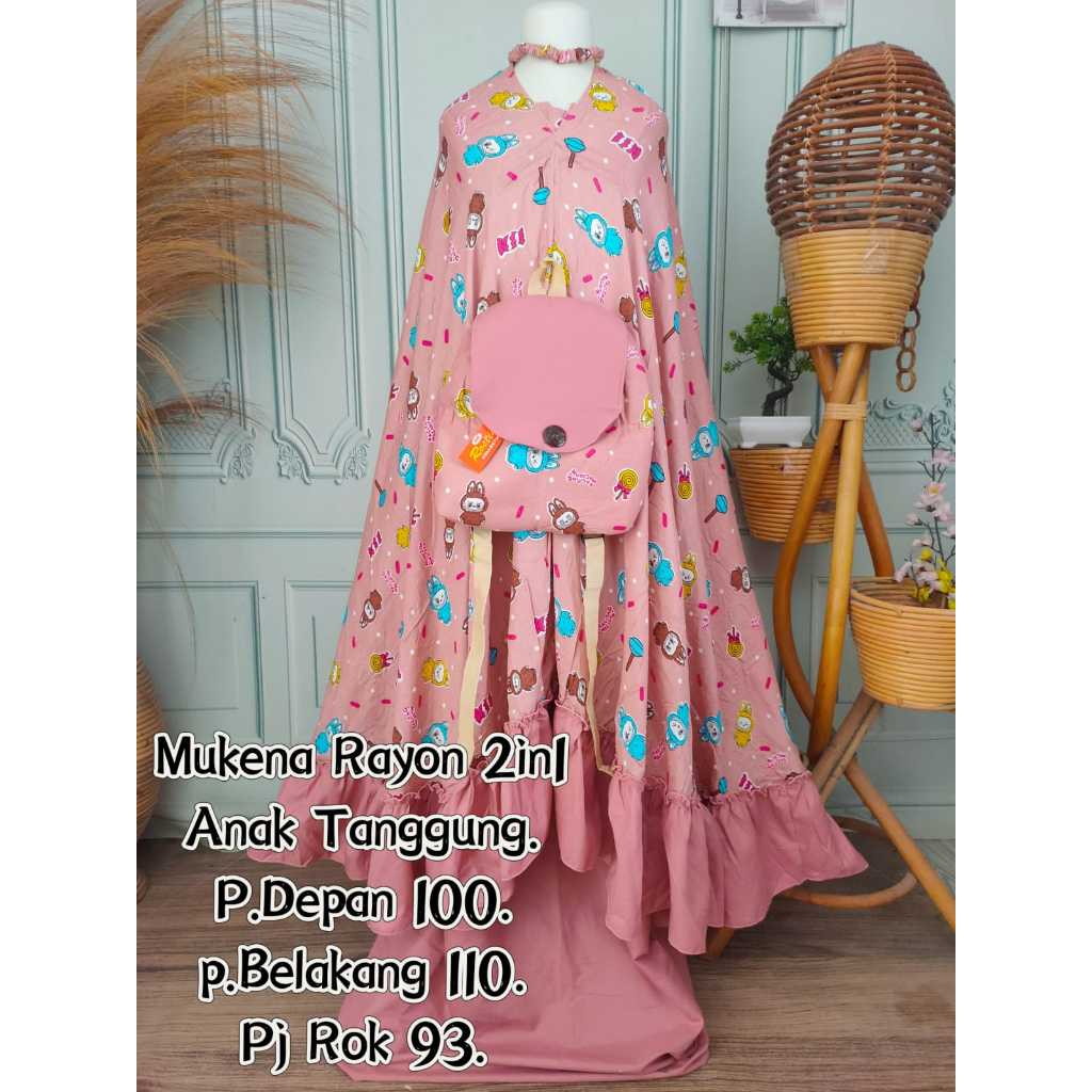 MUKENA ANAK, MUKENA RAYON, MUKENA LABUBU model terbaru