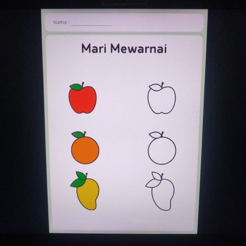 

lembar kertas edukasi anak anak