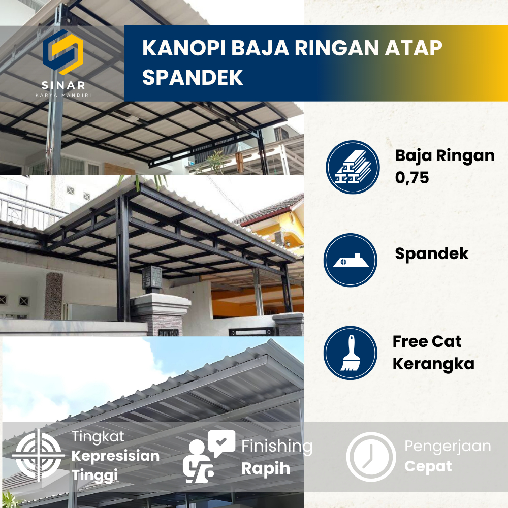 Kanopi Baja Ringan Atap Spandek