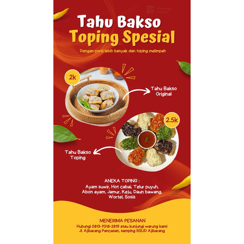 

paket hemat tahu bakso topping millenial isi 7 pcs