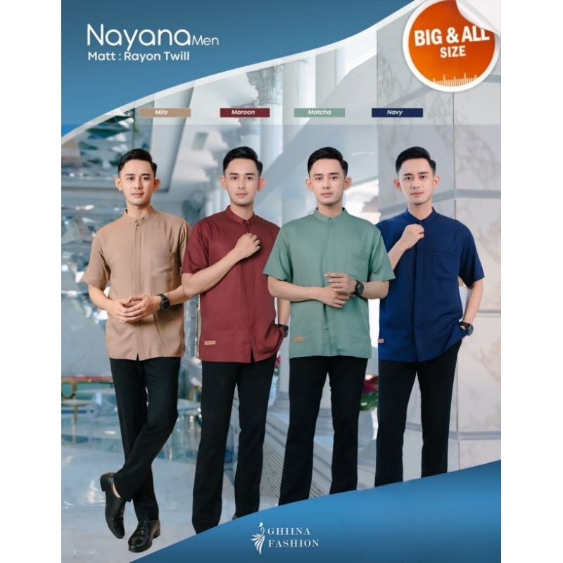 Kemeja lengan pendek Nayana by Ghina Fashion rayon twill