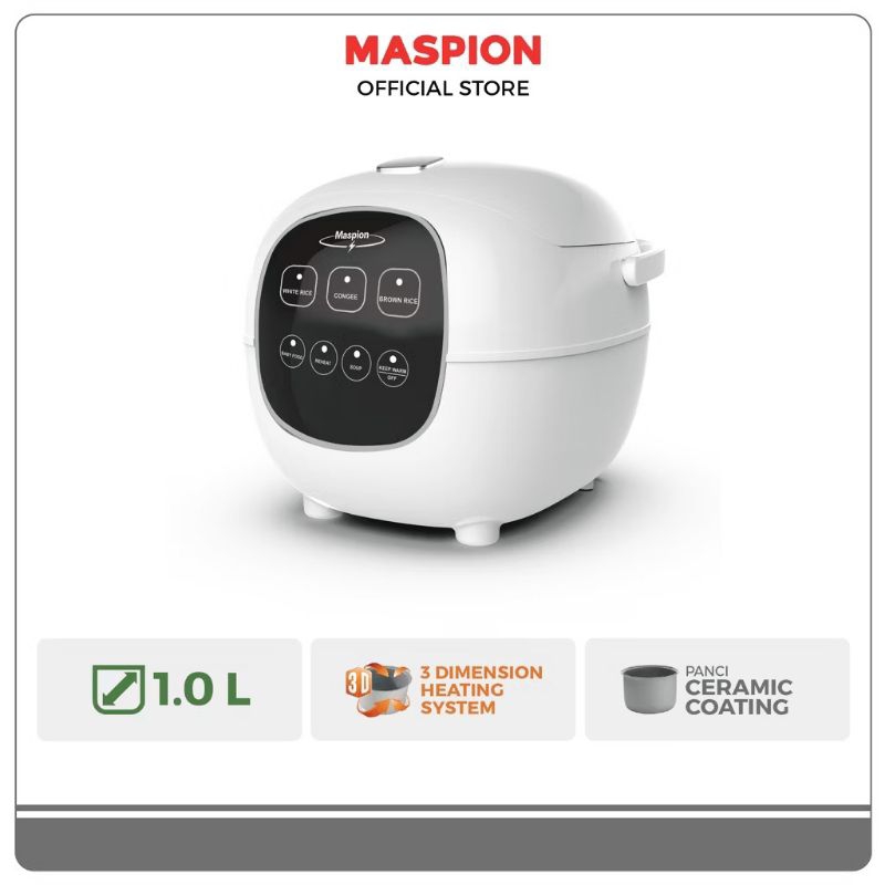 Maspion MRJ-1059C Rice Cooker 1 Liter Putih Digital Magic Com