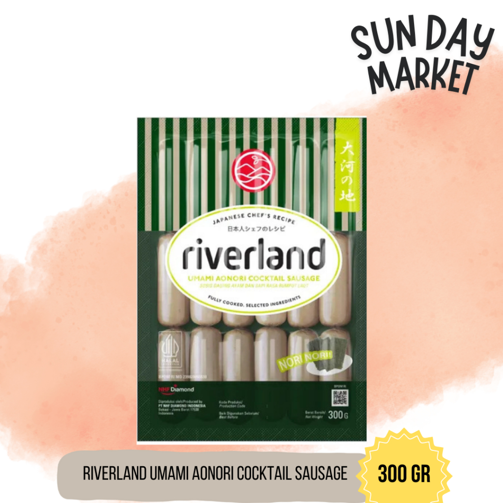 

RIVERLAND UMAMI AONORI COCKTAIL SAUSAGE SOSIS RUMPUT LAUT 300GR - HALAL FROZEN FOOD MENU LAUK PRAKTIS
