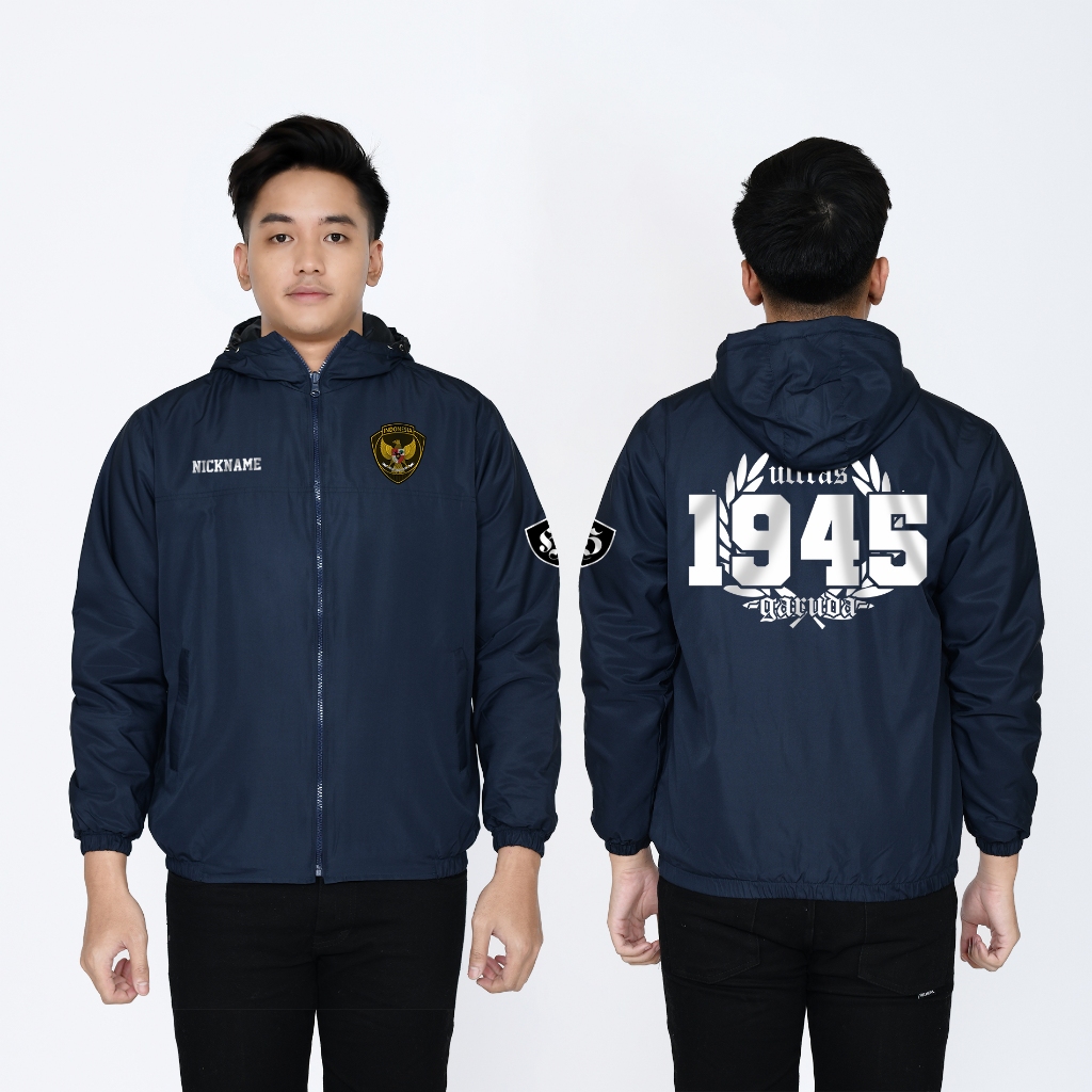 Jaket Ultras Timnas Garuda Terbaru Jaket Pria Wania Parasut Semi WF Tebal Free Nama Bisa Custom