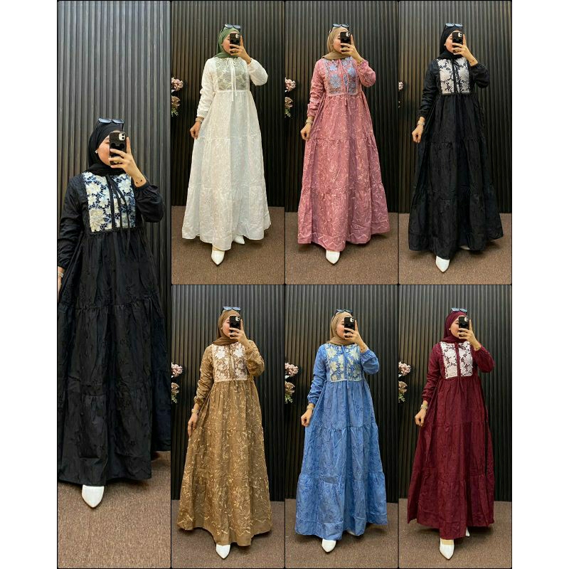 gamis katun birdir mix brokat ld 110 premium