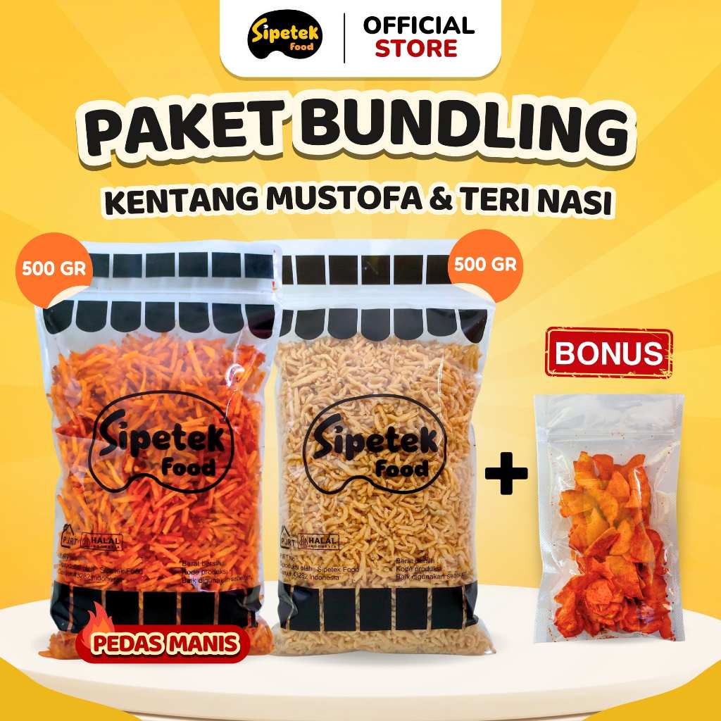 

[Spesial] - Paket Bundling 500gr Kentang Mustofa dan 500gr Teri Crispy Sipetek