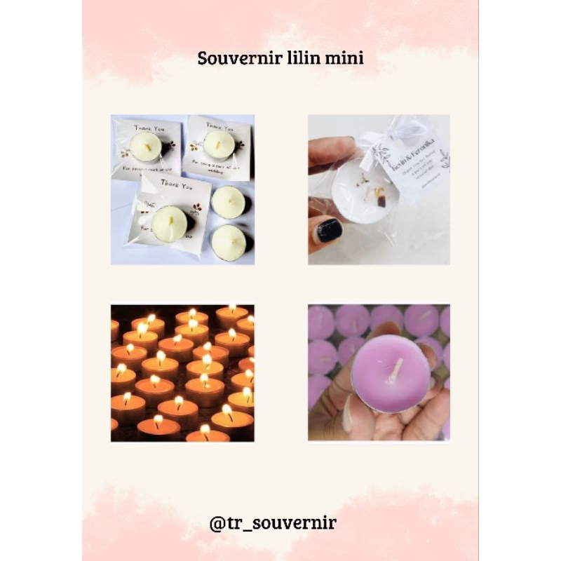 souvernir lilin tealight / souvernir lilin mini / souvernir unik free thanks card