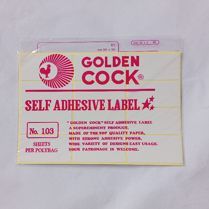 

Label Kertas Golden Cock No. 103