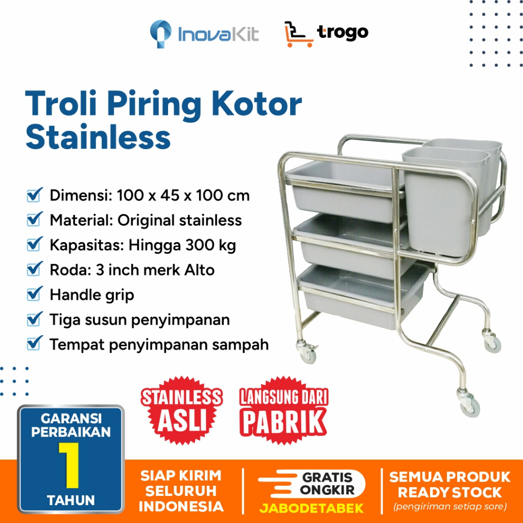 Troli Piring Kotor | Troli Pengangkut Piring Kotor | Troli Pengumpul Piring Kotor | Troli Collecting