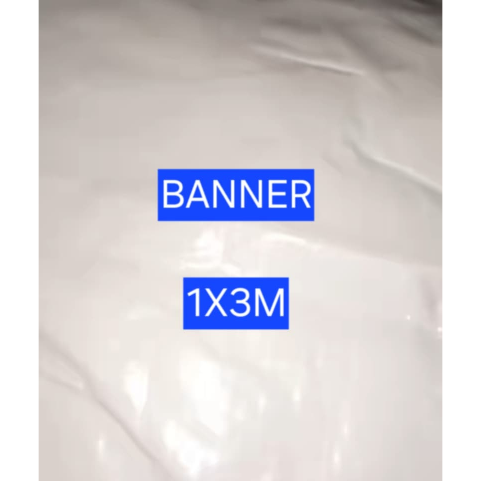 Banner/spanduk bekas bergambar ukuran 1x3m bersih masih baru