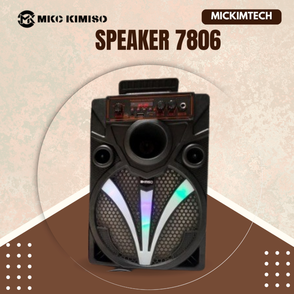 Speaker Bluetooth Kimiso 8.5 Inch 7806 Speaker Bass Rechargeable