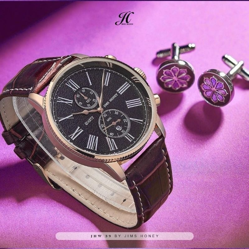 JHW 39 JIMS HONEY | JAM TANGAN PRIA| JAM KULIT