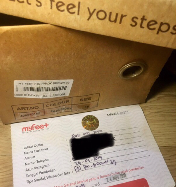 Sandal Myfeet Cewek Size 39 Dark Brown