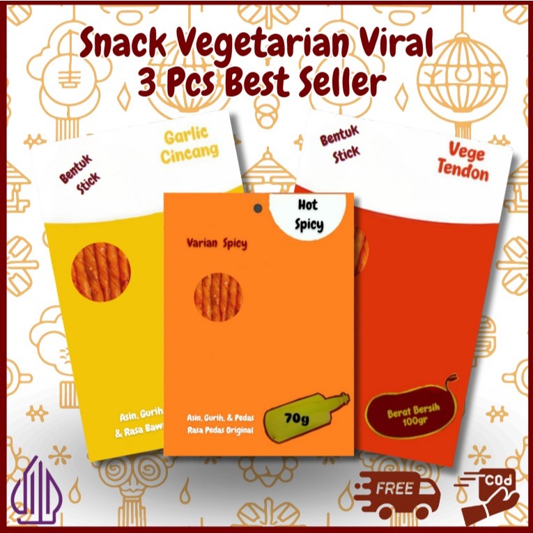 

[ HALAL ] SNACK VEGETARIAN VIRAL 3 PCS BEST SELLER