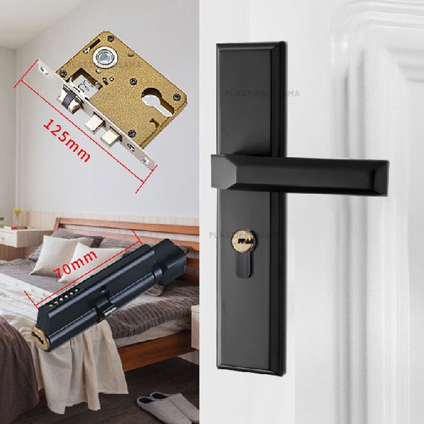 Kunci Pintu Set Lengkap / Slot Pintu Rumah Set Body Kunci | Gagang Pintu | Tarikan Pintu Tanggung