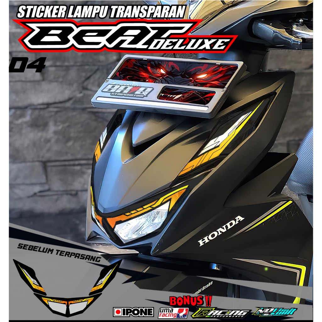 04 STICKER LAMPU ALIS DEPAN BEAT DELUXE - STICKER LAMPU ALIS DEPAN BEAT DELUXE MOTIF LIST SIMPLE